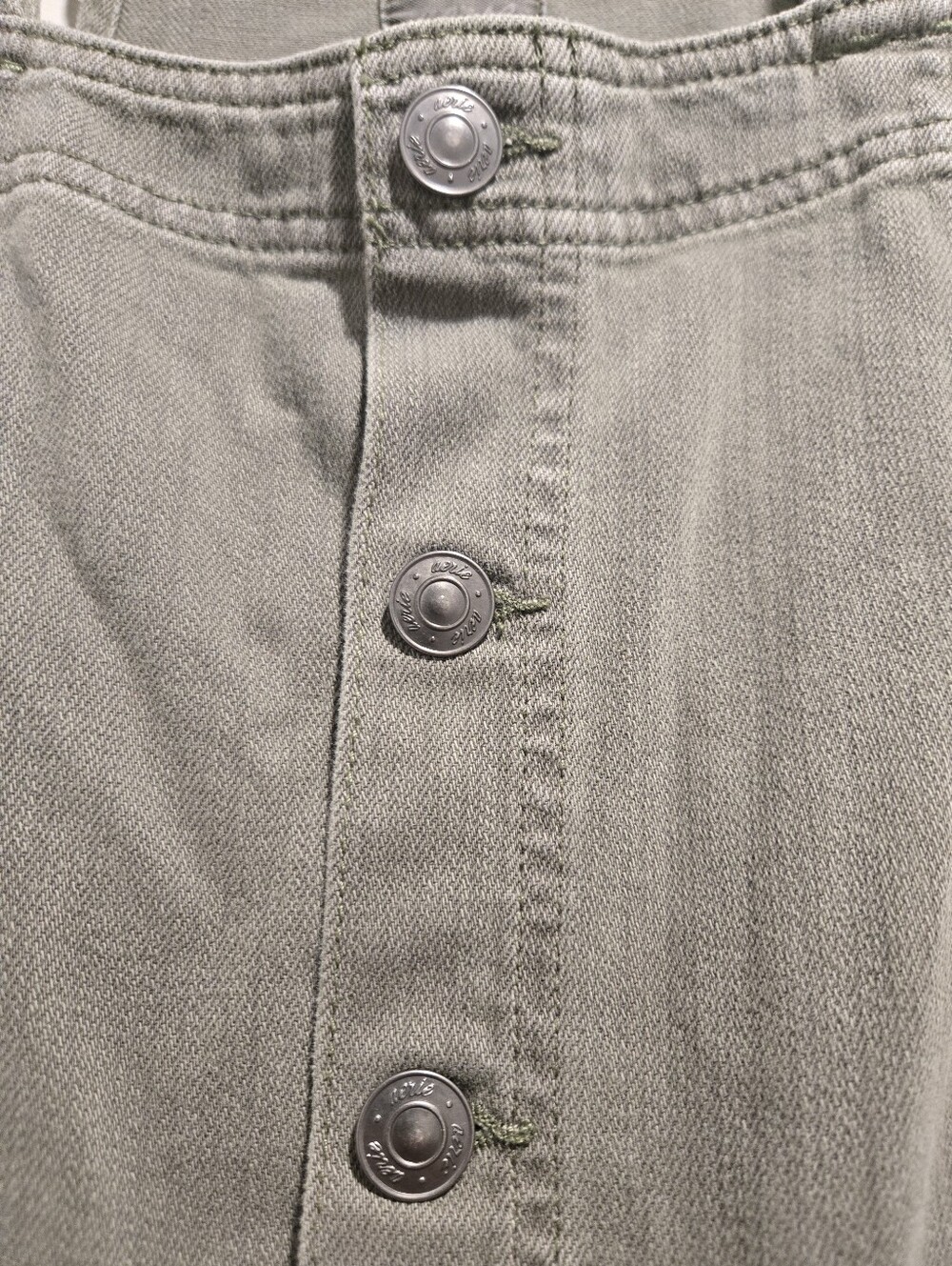 Aerie Green Denim Skater Pant Belted Overalls - Picture 8 of 11